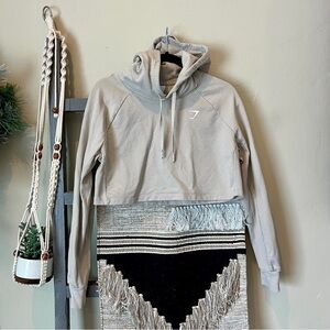 Gymshark Pullover Cropped Hoodie Gray Size Small #inv296